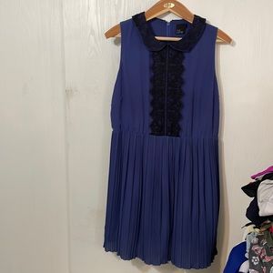 ASOS Curve black lace covered collar navy blue dress